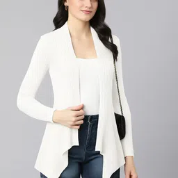 SHOWOFFFF Ribbed Open Front Shrug-2
