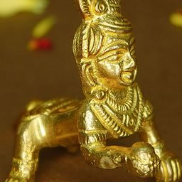 Ekhasa Gold-Toned Pure Brass Bal Gopal Idol-image-8