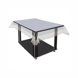 Homerz White Floral Waterproof Plastic 4-Seater Table Cover-image-26