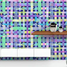 ArtzFolio Printed UV-Resistant Anti-Bacterial Indigo Blue Kaleidoscope Cross Peel & Stick Wallpaper-image-83