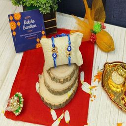 Craftlayout 6-Pcs Evil Eye Rakhi Ganesha Idol Greeting Card & Roli Chawal-image-80