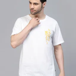 Metronaut Typography Printed Round Neck Drop-Shoulder Pure Cotton Oversized T-shirt-picture-3