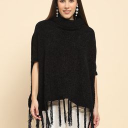 Global Republic Women Self Design High Neck Poncho-image-90