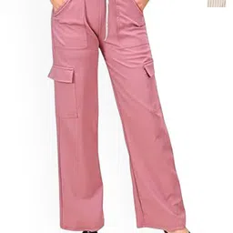 LOVO Girls Pack Of 2 Relaxed Loose Fit High-Rise Cargos Trousers-picture-2
