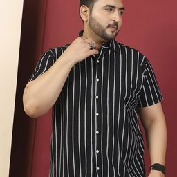 bigbanana Men Striped Plus Size Casual Shirt-image-69