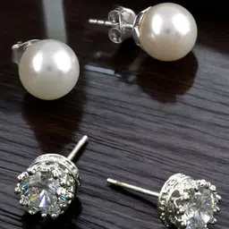 DressBerry Set Of 2 Contemporary Cubic Zirconia Studs-image-60