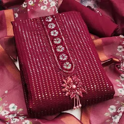 KALINI Embroidered Pure Silk Unstitched Dress Material-image-88