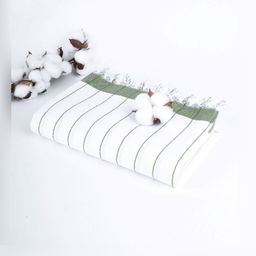 The Bath Community Green & White 1 Striped Cotton 150 GSM Cambric Bath Towel-71