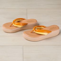Monrow Alice Yellow Wedge Heel Open Toe Sandals-3