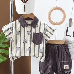 INCLUD Boys Striped Shirt With Shorts-image-71