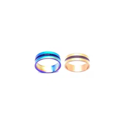 Dynamic Retail Global Set of 2 Rings for Men & Women, Multicolor-Gold Alloy Ring ()-3