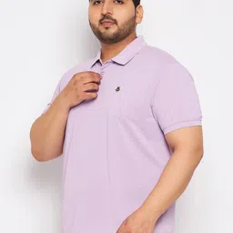 AUXAMIS Men Plus Size Solid Polo Collar Cotton T-shirt-image-57