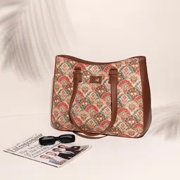 ZOUK Ethnic Motifs Printed Structured Tote Bag image 5