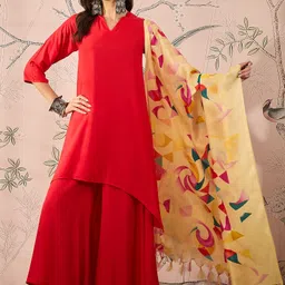 InWeave Women Regular Kurta with Palazzos & With Dupatta-picture-16