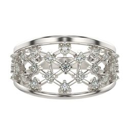 VALANOVA White Gold Plated Sterling Silver 0.41Ct Lab Grown Diamond Ring-image-66