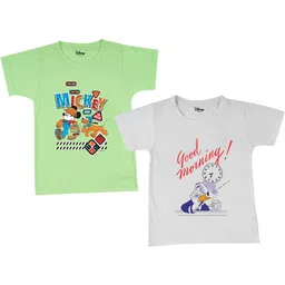 Disney By Miss and Chief Boys Pack of 2 Mickey & Donald Bio Finish Printed Cotton T-shirts-image-64