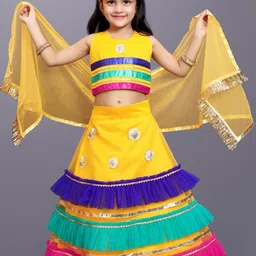 satyamfab Girls Embellished Gotta Patti Ready to Wear Lehenga & Blouse With Dupatta-picture-6