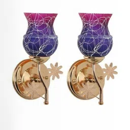 Somil Premium Designer Glass Wall / Night Lamp Elegant & Stylish Dcor Accent for Modern Interiors, color- Pink, Firozi, White; Size:- 19 X 23 X 30 CM-image-67