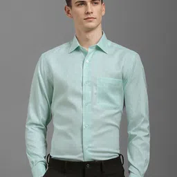 Louis Philippe Men Classic Spread Collar Textured Cotton Formal Shirt-picture-14