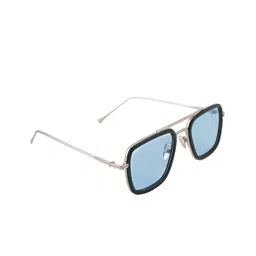 BAYBERRY Unisex Blue Lens & Silver-Toned Square Sunglasses with-14