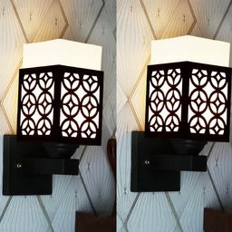 Gojeeva Brown Wood Square Wall Lamps-picture-23
