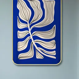 Myntra Elegant Homes Blue & Black Abstract Printed Wooden Wall Art-image-97