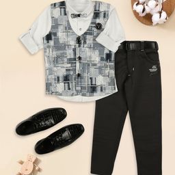 YK Boys Printed Three-Piece Island Suit Set-image-11