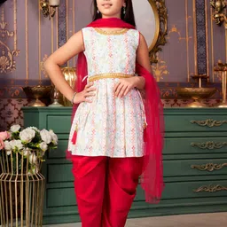 Aarika Girls Ethnic Motifs Printed Regular Kurta with Patiala & With Dupatta-picture-13