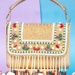 OSTY Embellished Foldover Clutch-image-14