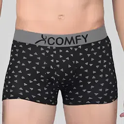 AMUL COMFY Pack Of 3 Printed Breathable Trunks-ACM101BTRNK-BK-GY-80-PO2 image 2