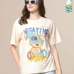 Mast & Harbour Women Pack of 3 Cotton Printed Longline T-shirt-image-16
