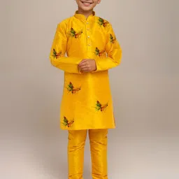 DEVOILER Boys Abstract Printed Mandarin Collar Straight Kurta-96