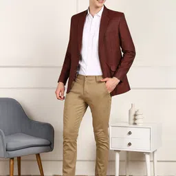 Invictus Notched Lapel Collar Neck Slim-Fit Single Breasted Blazer image 4