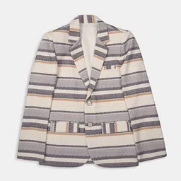 CHARCHIT Boys Striped Single-Breasted Notched Lapel Collar Blazers & T-Shirt-57