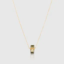 OUZEL Stainless Steel 18KT Gold-Plated Crystal Studded Bar Shaped Minimal Chain-22