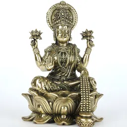 Exotic India Superfine Blessing Goddess Lakshmi (Spiritual Brass Statue for Home Temple)-image-50