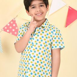 Fabindia Boys Polka Dot Opaque Printed Casual Shirt-28