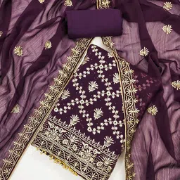 LeeliPeeri Designer Floral Embroidered Sequinned Georgette Unstitched Dress Material-image-66