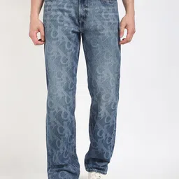 Calvin Klein Men Straight Fit Mid-Rise Heavy Fade Printed Cotton Jeans-image-9