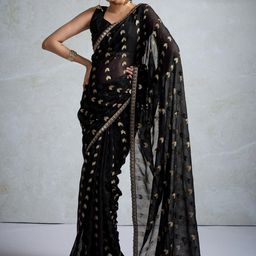 Anouk Embellished Sequinned Pure Georgette Designer Saree-93