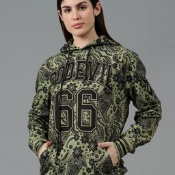 GO DEVIL Women Alphanumeric Printed Hooded Sweatshirt-picture-25