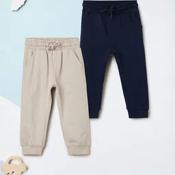 max Infant Boys Pack Of 2 Printed Pure Cotton Mid-Rise Joggers-98