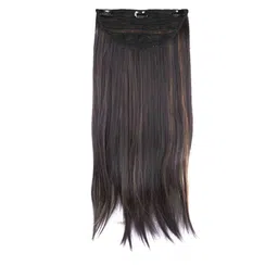 Milano Treasures Straight Clip-in With Golden Highlights Hair Extensions - Dark Brown-image-5