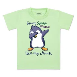 Arvesa Kids Printed V-Neck Applique T-shirt-58