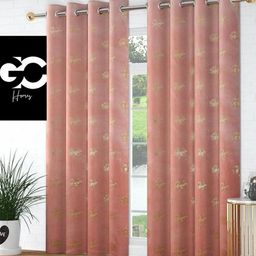 Myntra Elegant Homes Pink & Gold-Toned Floral Window Curtain-picture-29