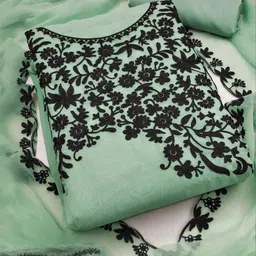 KALINI Green Georgette Multi Work Unstitched Dress Material-picture-44
