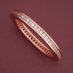 Kushal's Fashion Jewellery White 92.5 Pure Silver Rose Gold-Plated Zircon Party Ring-picture-36