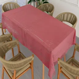 Homerz Mauve Cotton 6-Seater Table Cover-58