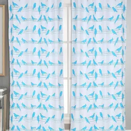 Dekor World Blue Set of 2 Long Door Curtain-10