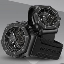 Naviforce Unisex Patterned Dial & Textured Straps Analogue Watch NF8035_B GY B_COUPLE-8